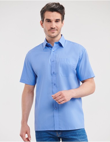R-R-935M-0-Mens Short Sleeve Poly-Cotton Easy Care Poplin Shirt
